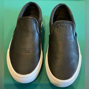 Vans Classic Slip-On Perforated Leather Black and White Sneakers W Size 6
